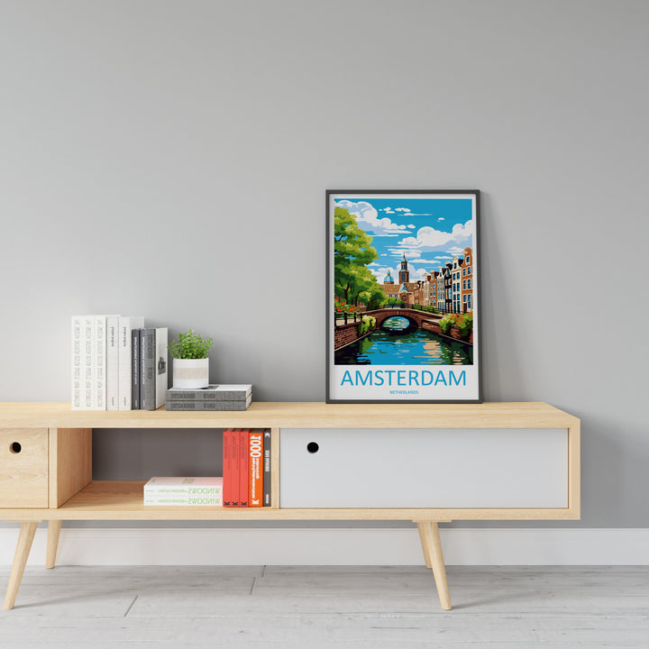 Amsterdam Travel Print Wall Art Amsterdam Wall Hanging Home Décor Amsterdam Gift Art Lovers Netherlands Art Lover Gift Amsterdam Decor