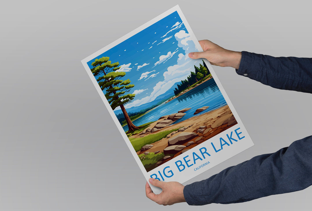 Big Bear Lake Travel Print Wall Art Big Bear Lake Wall Hanging Home Décor Big Bear Lake Gift Art Lovers California Art Lover Gift Lake Art