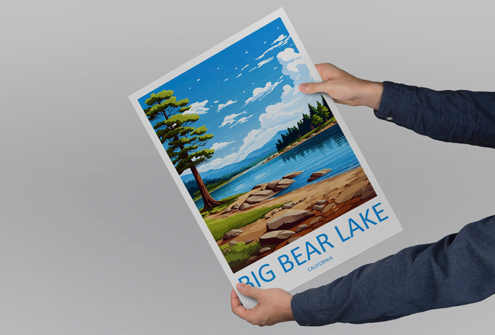Big Bear Lake Travel Print Wall Art Big Bear Lake Wall Hanging Home Décor Big Bear Lake Gift Art Lovers California Art Lover Gift Lake Art