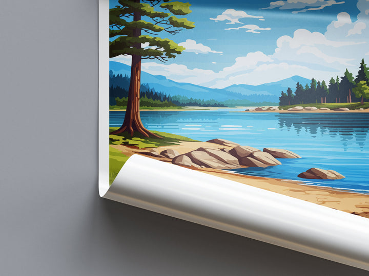 Big Bear Lake Travel Print Wall Art Big Bear Lake Wall Hanging Home Décor Big Bear Lake Gift Art Lovers California Art Lover Gift Lake Art