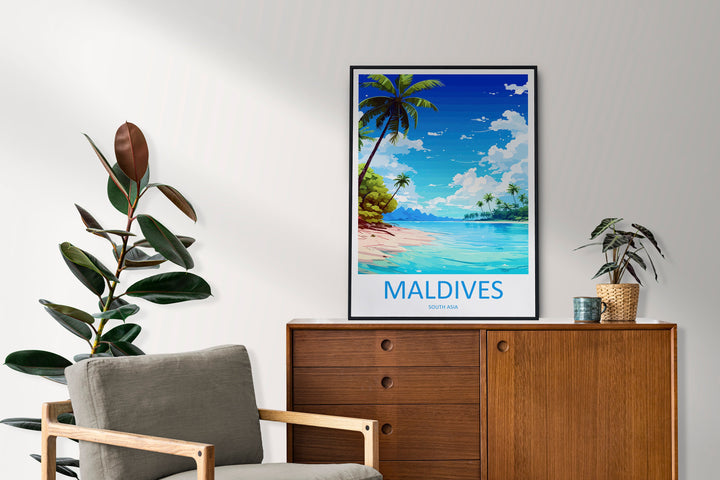Maldives Travel Print Wall Art Maldives Wall Hanging Home Décor Maldives Gift Art Lovers Wall Art South Aisa Travel Print