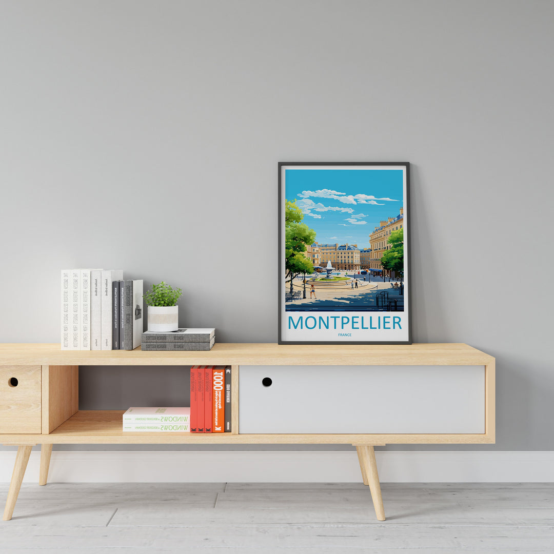Montpellier Travel Print Wall Art Montpellier Wall Hanging Home Decoration Montpellier Gift Art Lovers Wall Art Print Art Montpellier