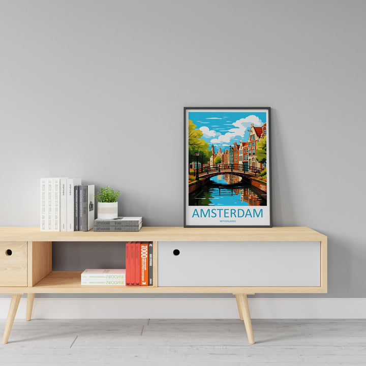 Amsterdam Travel Print Wall Art Amsterdam Wall Hanging Home Décor Amsterdam Gift Art Lovers Netherlands Art Lover Gift Amsterdam Decor