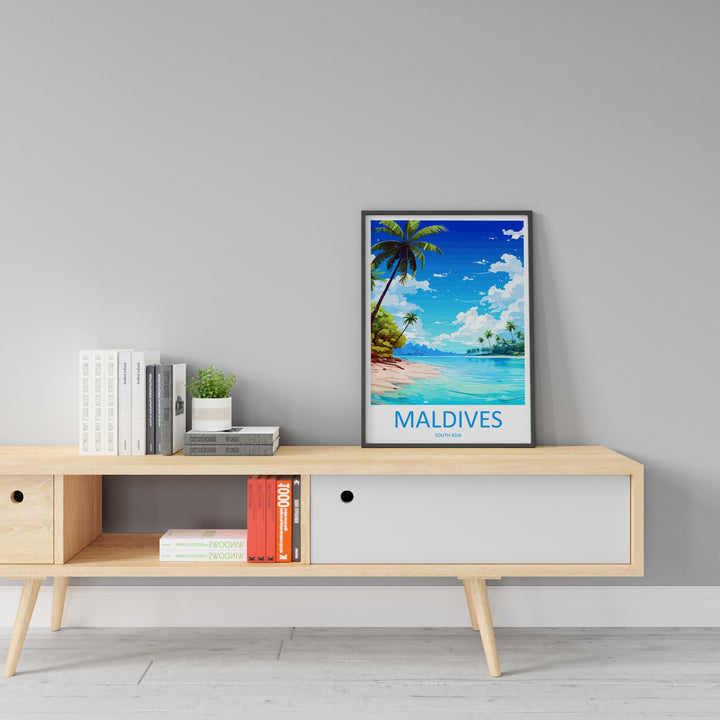 Maldives Travel Print Wall Art Maldives Wall Hanging Home Décor Maldives Gift Art Lovers Wall Art South Aisa Travel Print