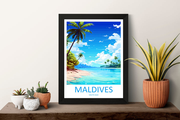 Maldives Travel Print Wall Art Maldives Wall Hanging Home Décor Maldives Gift Art Lovers Wall Art South Aisa Travel Print