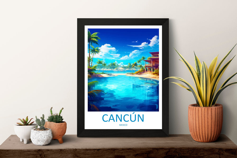 Cancun Travel Print Wall Art Cancun Wall Hanging Home Decoration Cancun Gift Art Lovers Wall Art Print Art Cancun Wall Hanging Poster Decor