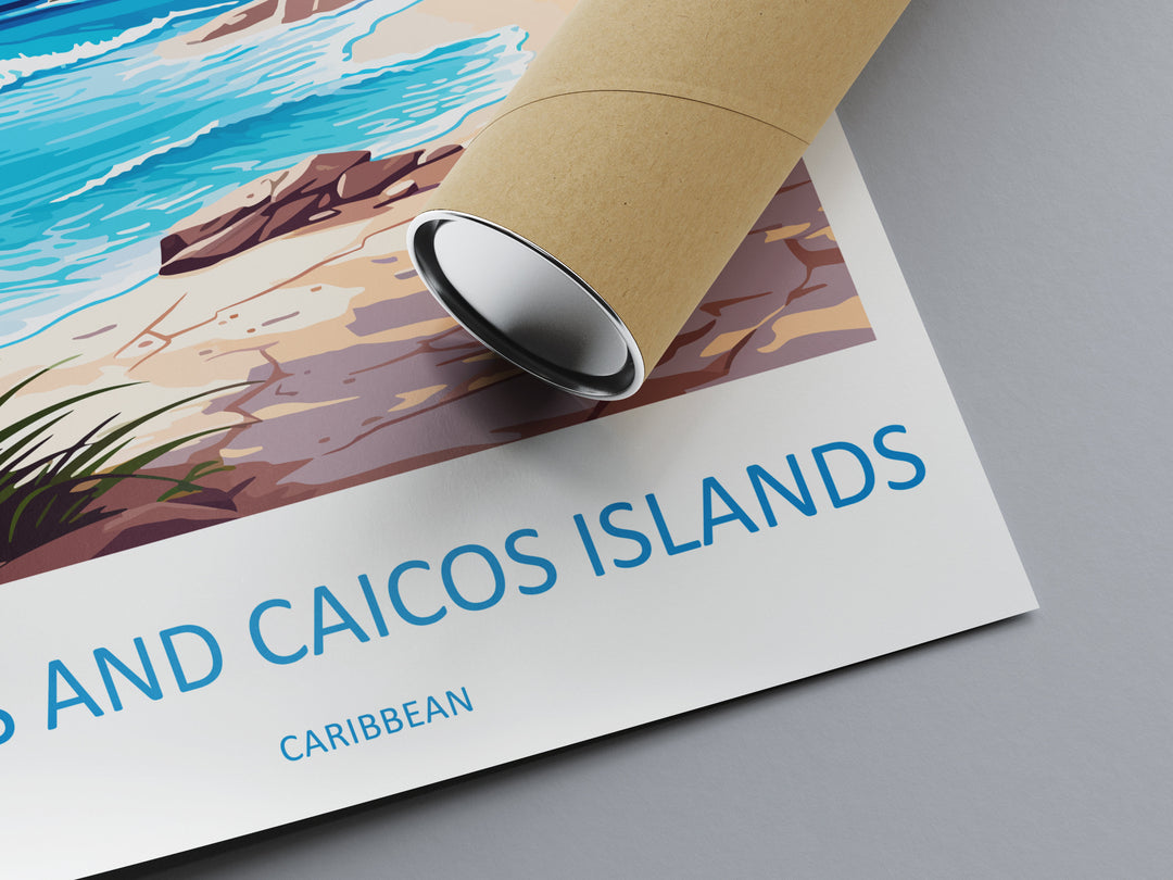 Turks and Caicos Islands Travel Print Wall Art Turks and Caicos Wall Hanging Home Décor Turks and Caicos Gift Art Lovers Wall Art Caribbean