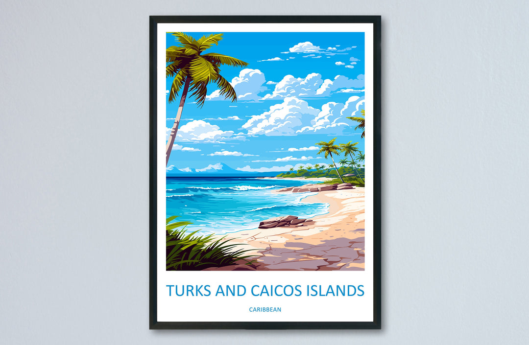 Turks and Caicos Islands Travel Print Wall Art Turks and Caicos Wall Hanging Home Décor Turks and Caicos Gift Art Lovers Wall Art Caribbean