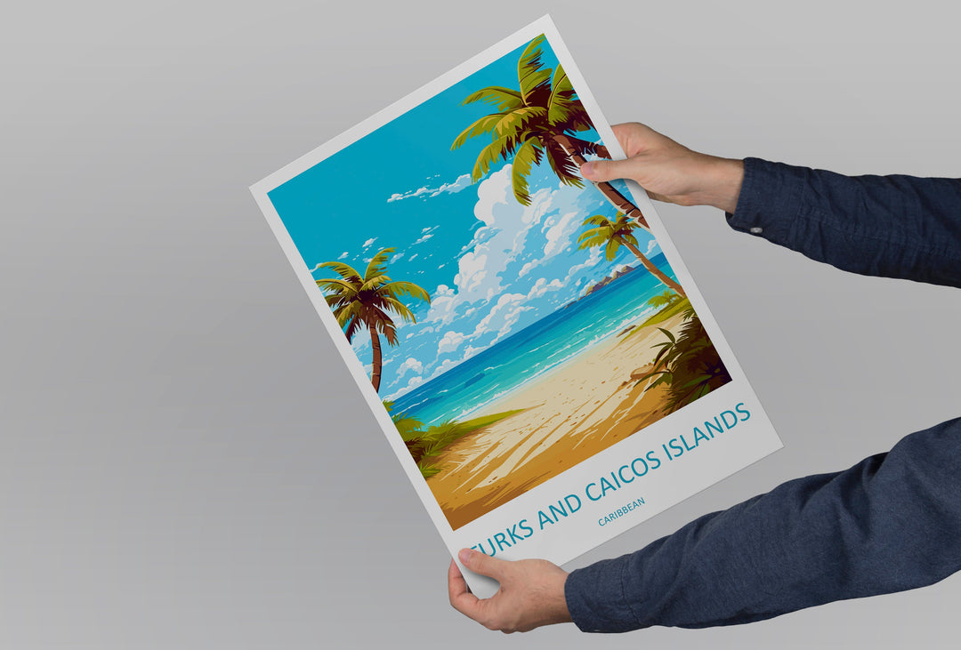 Turks and Caicos Islands Travel Print Wall Art Turks and Caicos Wall Hanging Home Décor Turks and Caicos Gift Art Lovers Wall Art Caribbean