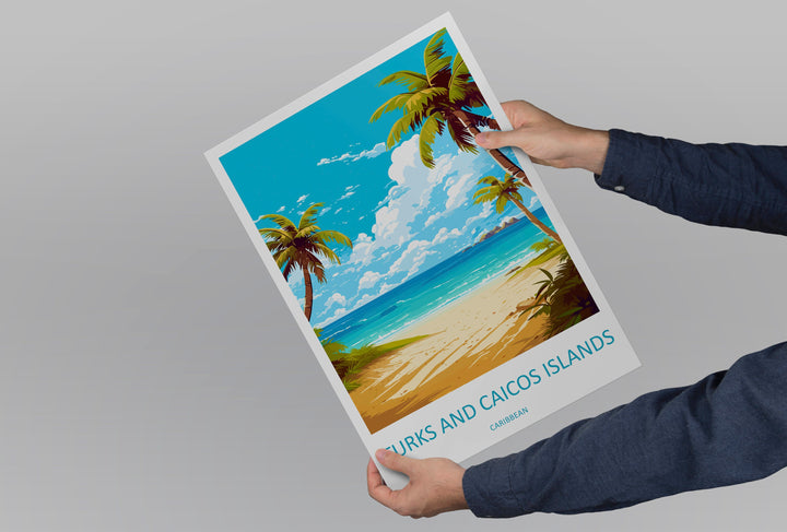 Turks and Caicos Islands Travel Print Wall Art Turks and Caicos Wall Hanging Home Décor Turks and Caicos Gift Art Lovers Wall Art Caribbean