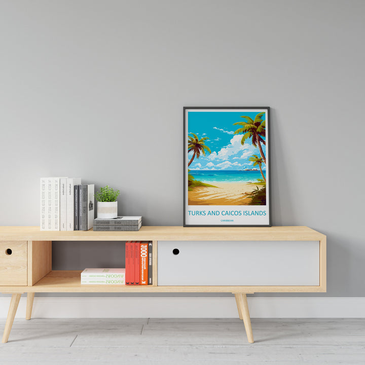 Turks and Caicos Islands Travel Print Wall Art Turks and Caicos Wall Hanging Home Décor Turks and Caicos Gift Art Lovers Wall Art Caribbean