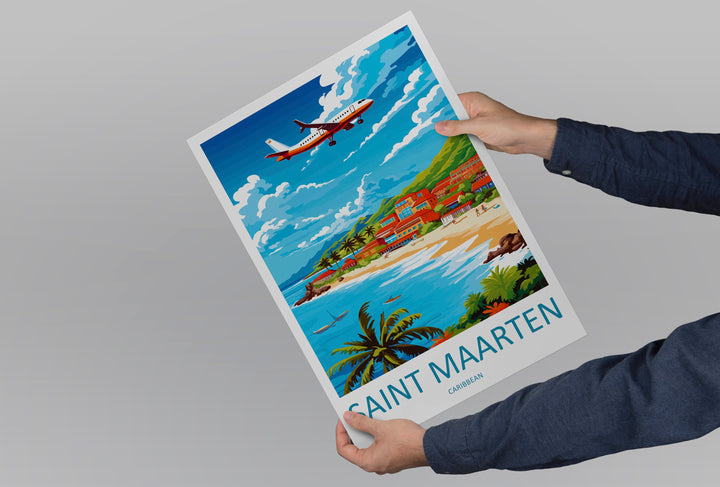 Saint Maarten Travel Print Wall Art Saint Maarten Wall Hanging Home Décor Saint Maarten Gift Art Lovers Wall Art Caribbean Travel Print
