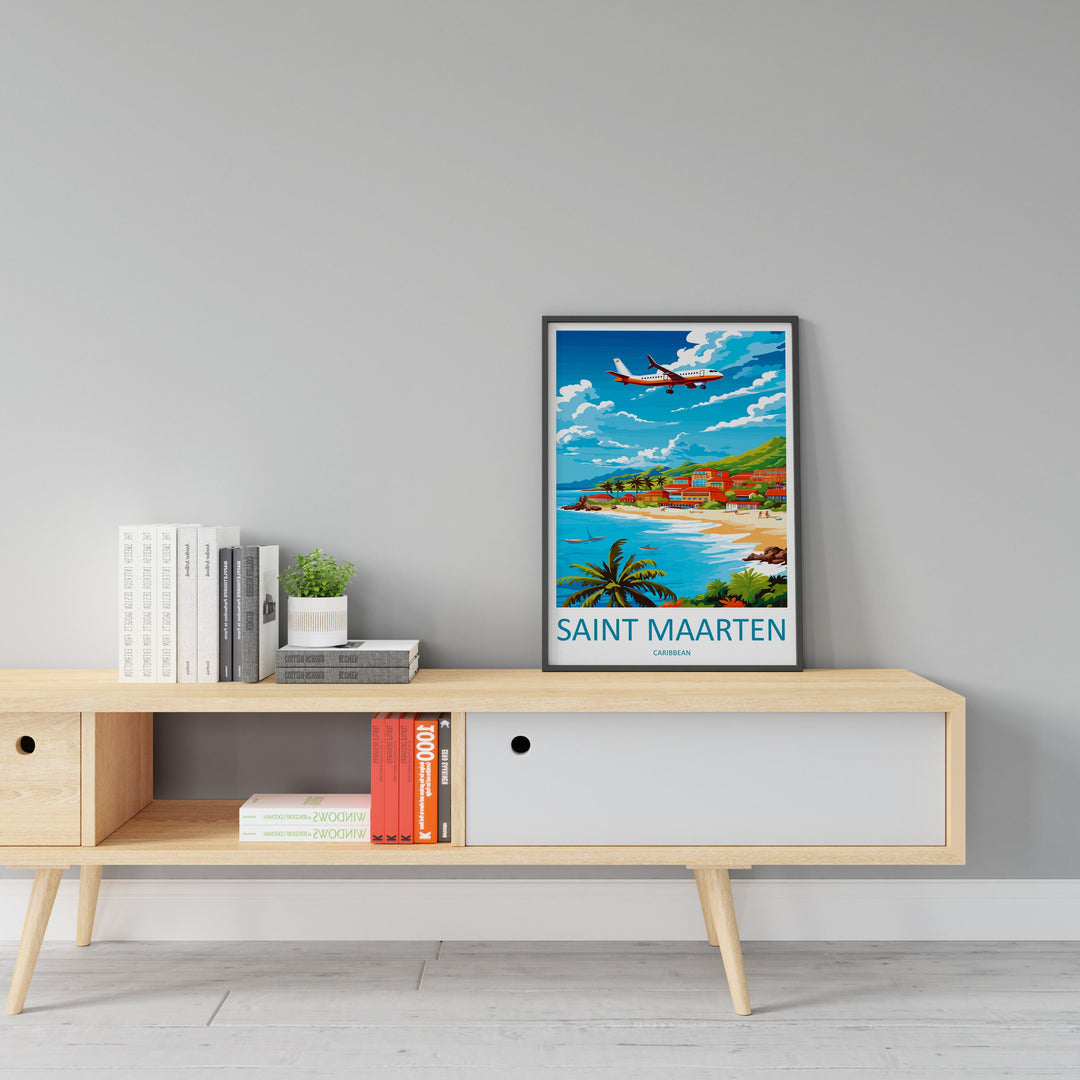 Saint Maarten Travel Print Wall Art Saint Maarten Wall Hanging Home Décor Saint Maarten Gift Art Lovers Wall Art Caribbean Travel Print