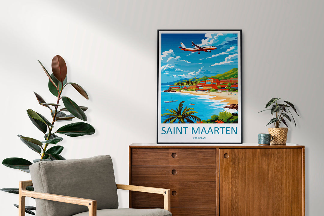 Saint Maarten Travel Print Wall Art Saint Maarten Wall Hanging Home Décor Saint Maarten Gift Art Lovers Wall Art Caribbean Travel Print