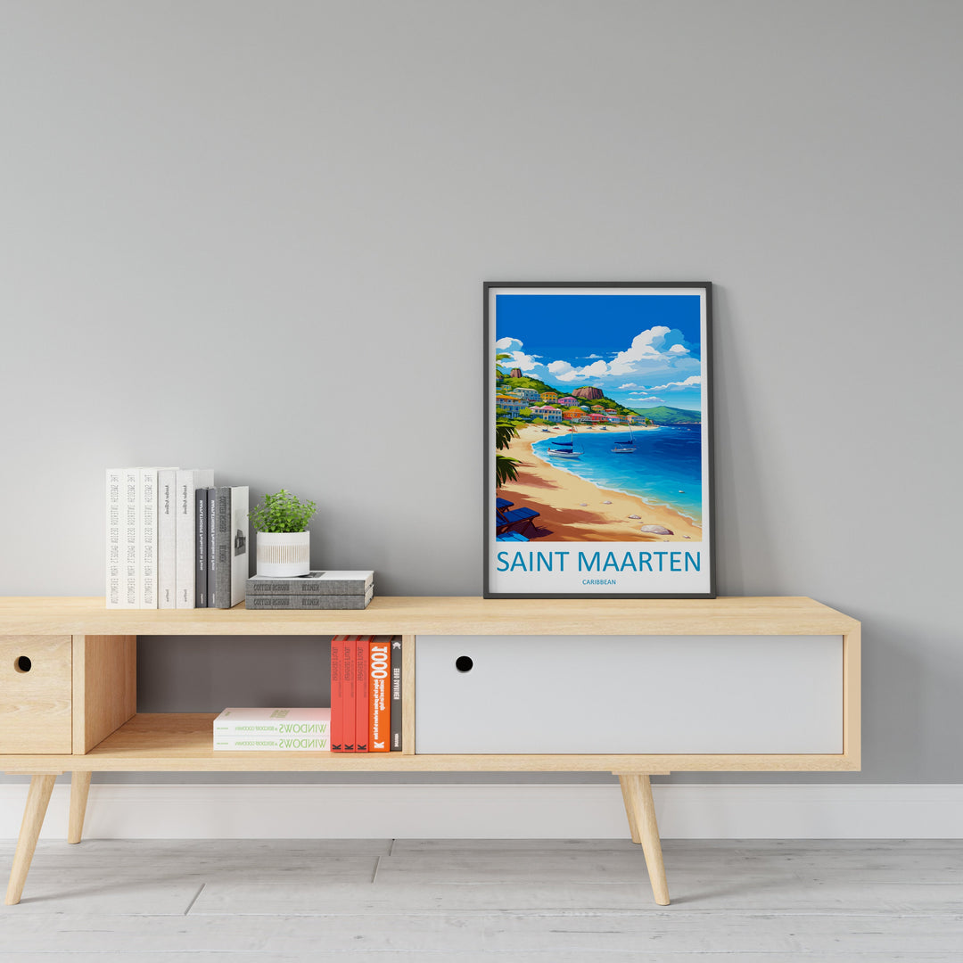 Saint Maarten Travel Print Wall Art Saint Maarten Wall Hanging Home Décor Saint Maarten Gift Art Lovers Wall Art Caribbean Travel Print
