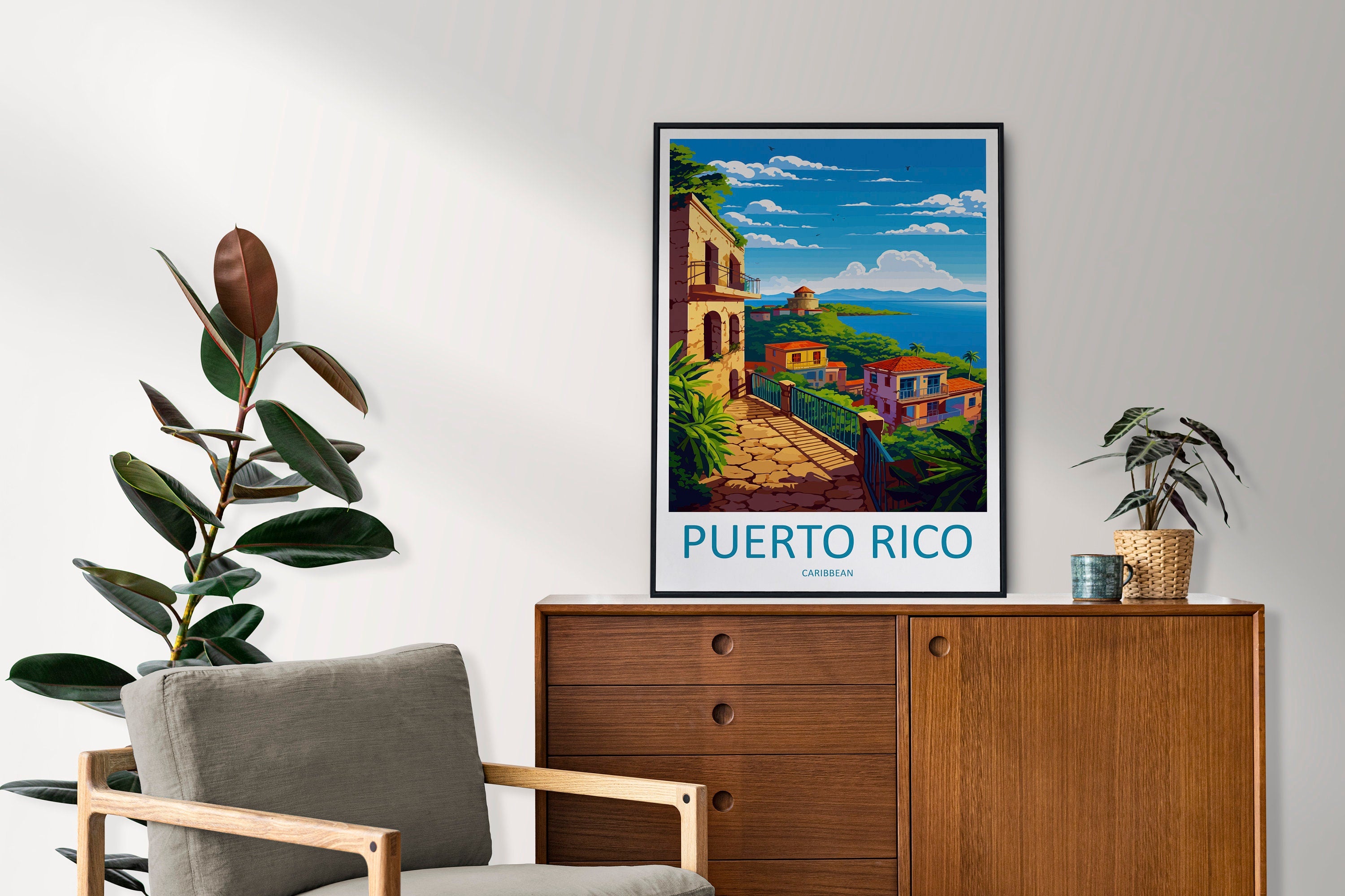 Puerto Rico Travel Print Wall Art Puerto Rico Wall Hanging Home Décor Puerto Rico Gift Art Lovers Wall Art Caribbean Travel Print Poster