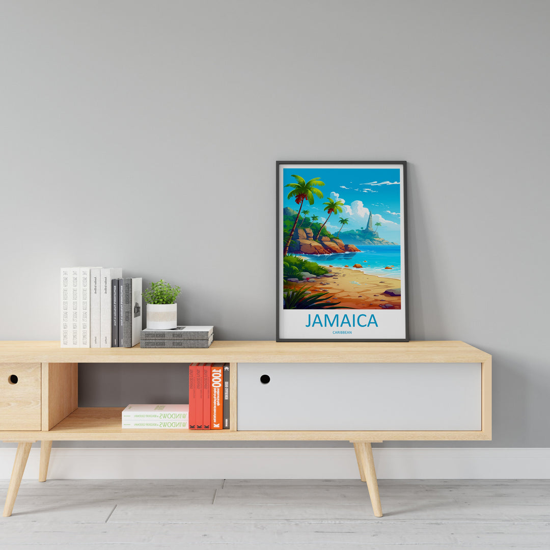 Jamaica Travel Print Wall Art Jamaica Wall Hanging Home Décor Jamaica Gift Art Lovers Wall Art Caribbean Travel Print Poster Gift