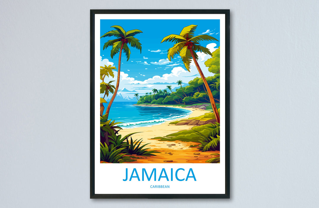 Jamaica Travel Print Wall Art Jamaica Wall Hanging Home Décor Jamaica Gift Art Lovers Wall Art Caribbean Travel Print Poster Gift