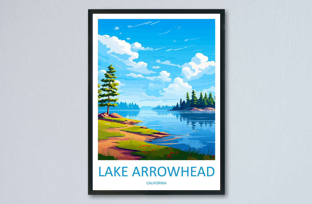 Lake Arrowhead Travel Print Wall Art Lake Arrowhead Wall Hanging Home Décor Lake Arrowhead Gift Art Lovers California Art Lover Gift