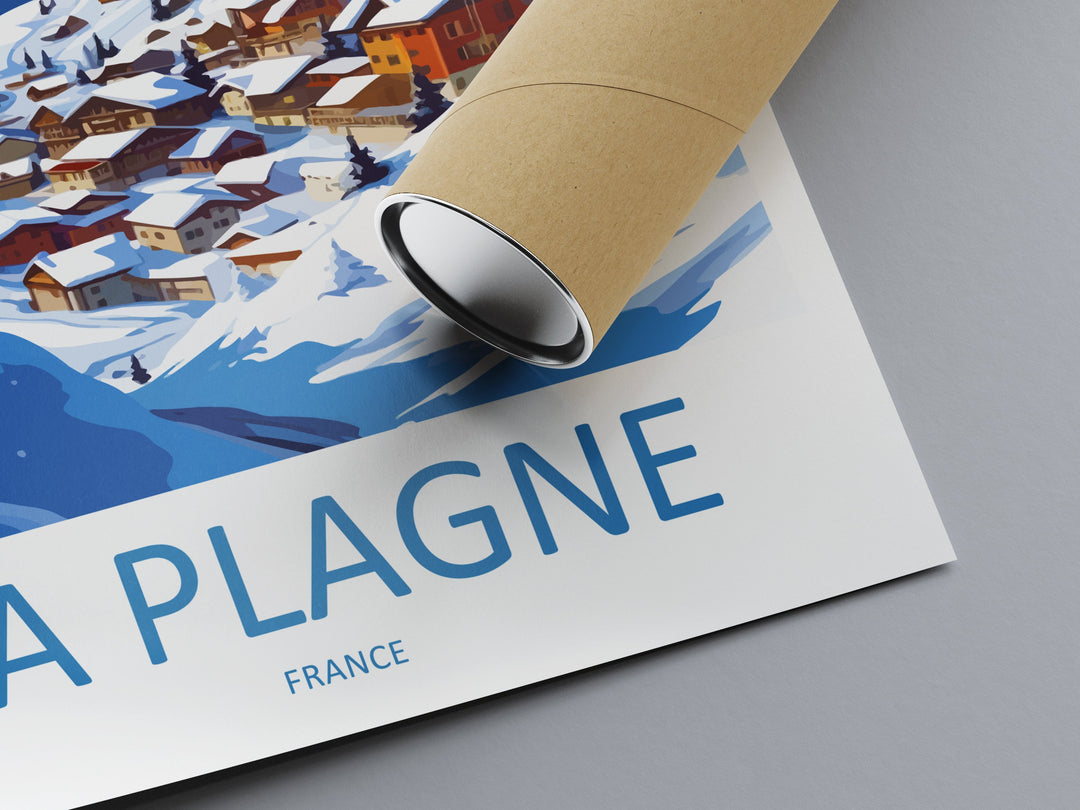 La Plagne Travel Print Wall Art La Plagne Wall Hanging Home Décor La Plagne Gift Art Lovers Ski Art Lover Gift La Plagne Print Skiing