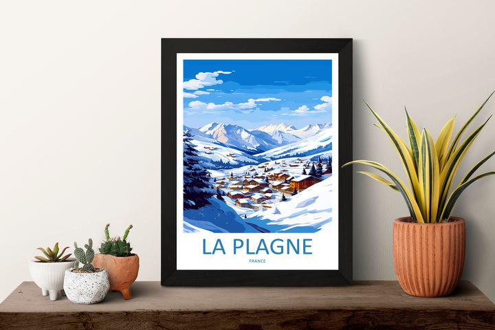 La Plagne Travel Print Wall Art La Plagne Wall Hanging Home Décor La Plagne Gift Art Lovers Ski Art Lover Gift La Plagne Print Skiing