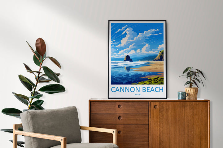 Cannon Beach Travel Print Wall Art Cannon Beach Wall Hanging Home Décor Cannon Beach Gift Art Lovers Oregon Art Lover Gift Cannon Beach