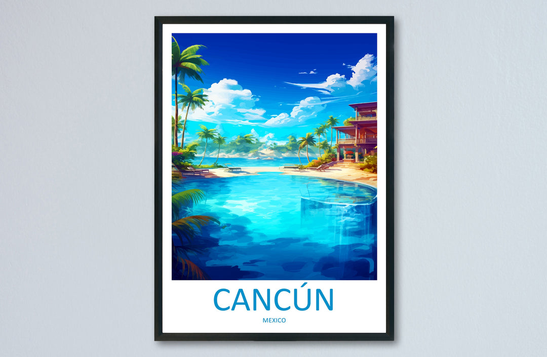 Cancun Travel Print Wall Art Cancun Wall Hanging Home Decoration Cancun Gift Art Lovers Wall Art Print Art Cancun Wall Hanging Poster Decor