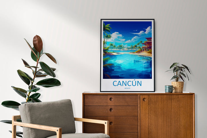Cancun Travel Print Wall Art Cancun Wall Hanging Home Decoration Cancun Gift Art Lovers Wall Art Print Art Cancun Wall Hanging Poster Decor