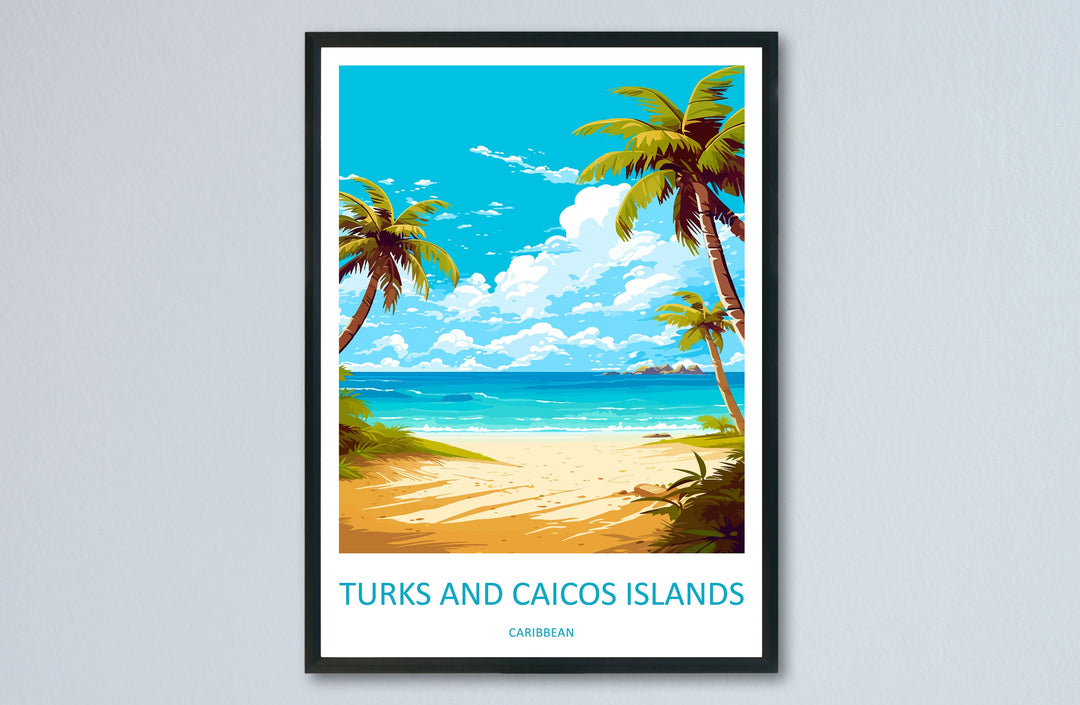 Turks and Caicos Islands Travel Print Wall Art Turks and Caicos Wall Hanging Home Décor Turks and Caicos Gift Art Lovers Wall Art Caribbean