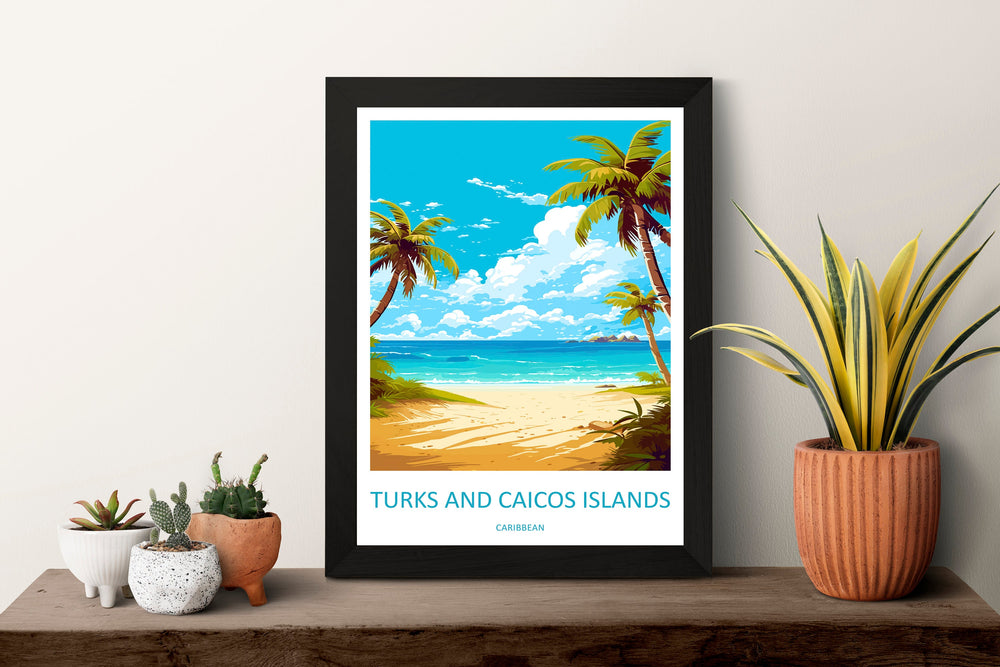 Turks and Caicos Islands Travel Print Wall Art Turks and Caicos Wall Hanging Home Décor Turks and Caicos Gift Art Lovers Wall Art Caribbean