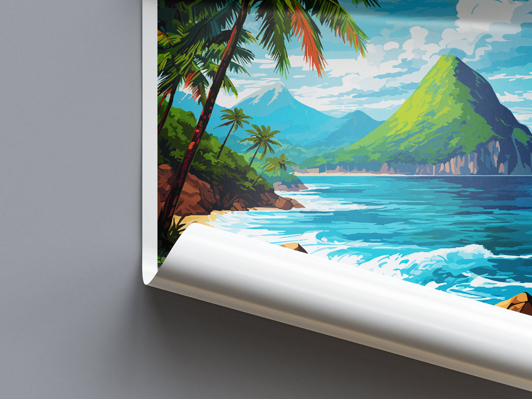 Saint Lucia Travel Print Wall Art Saint Lucia Wall Hanging Home Décor Saint Lucia Gift Art Lovers Wall Art Caribbean Travel Print Poster