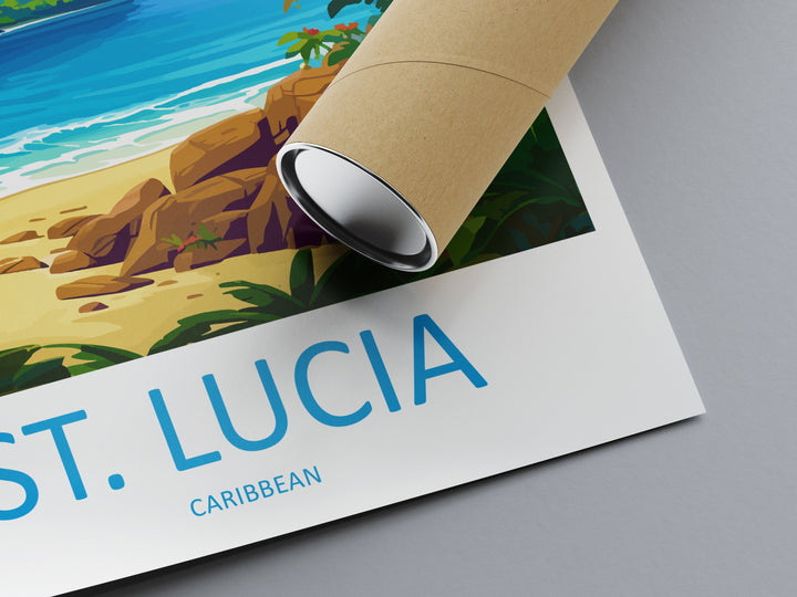 Saint Lucia Travel Print Wall Art Saint Lucia Wall Hanging Home Décor Saint Lucia Gift Art Lovers Wall Art Caribbean Travel Print Poster