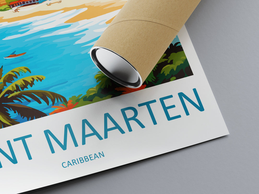 Saint Maarten Travel Print Wall Art Saint Maarten Wall Hanging Home Décor Saint Maarten Gift Art Lovers Wall Art Caribbean Travel Print