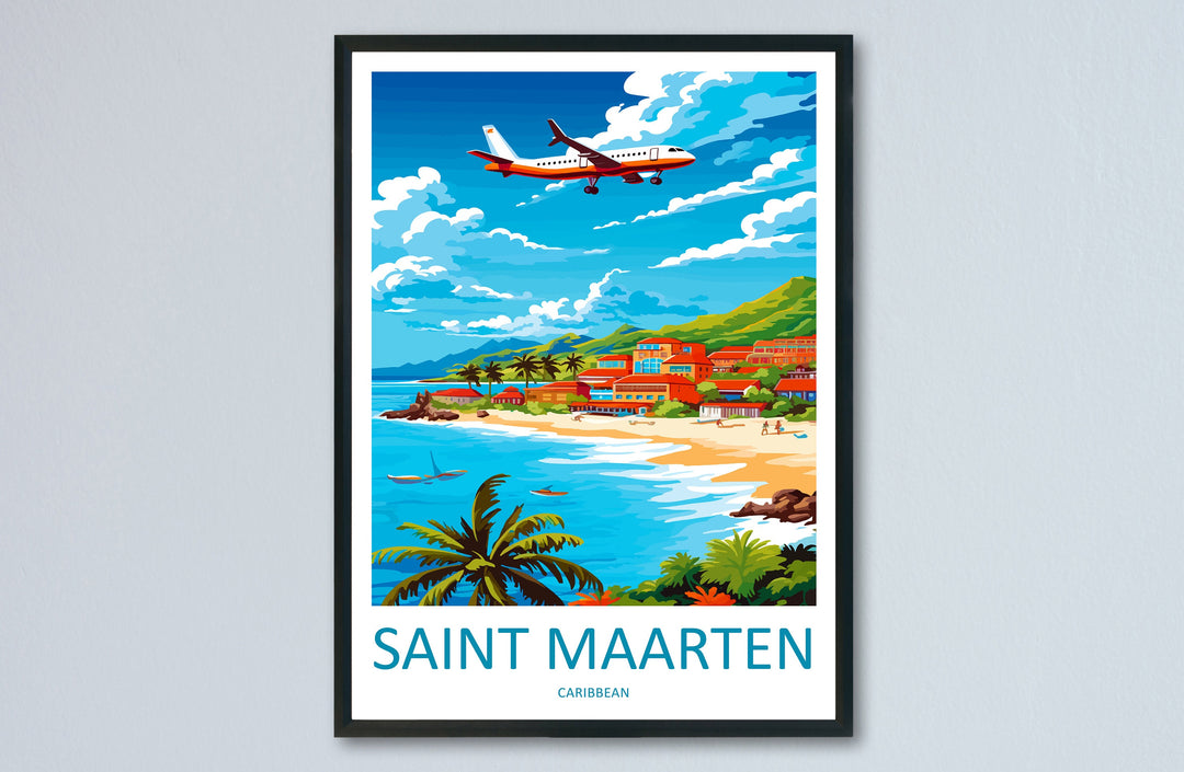 Saint Maarten Travel Print Wall Art Saint Maarten Wall Hanging Home Décor Saint Maarten Gift Art Lovers Wall Art Caribbean Travel Print