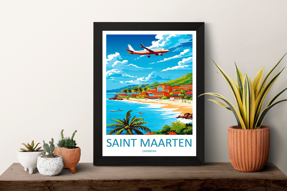 Saint Maarten Travel Print Wall Art Saint Maarten Wall Hanging Home Décor Saint Maarten Gift Art Lovers Wall Art Caribbean Travel Print