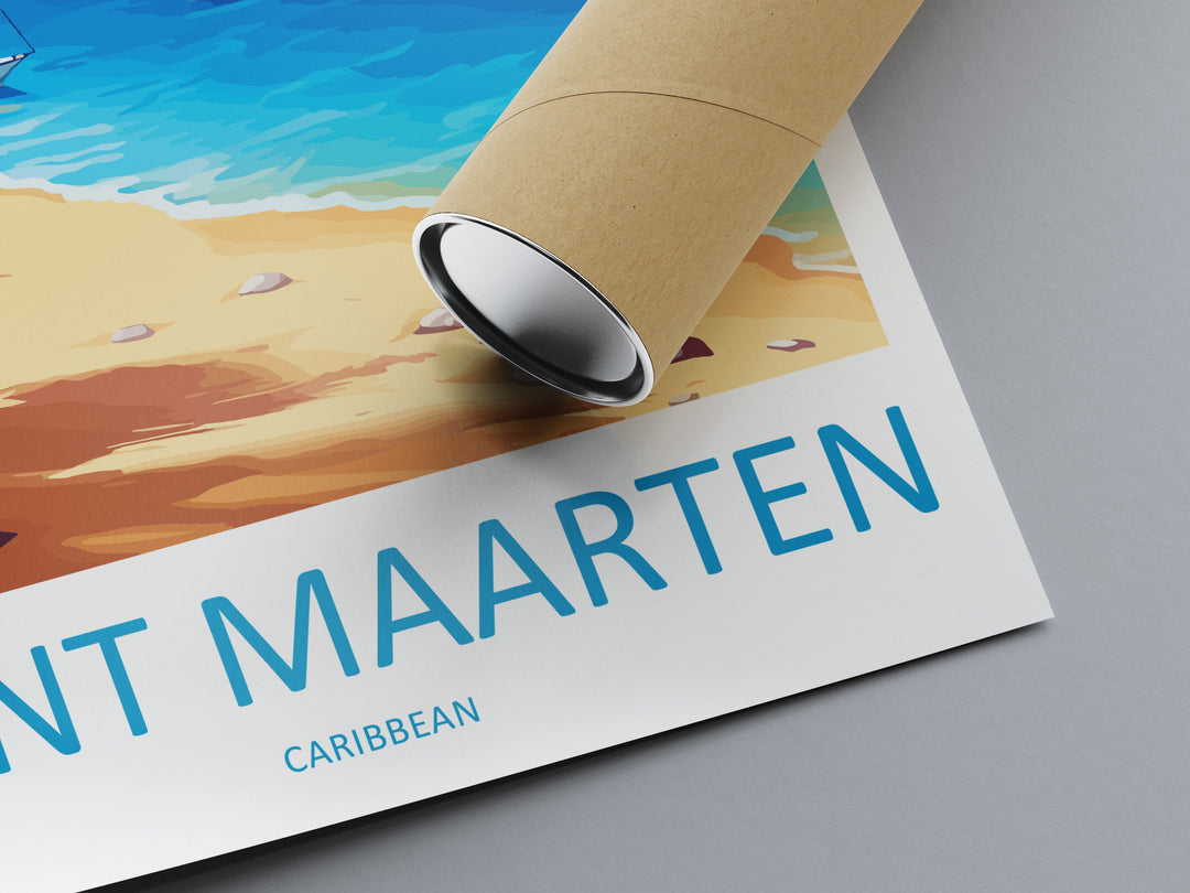 Saint Maarten Travel Print Wall Art Saint Maarten Wall Hanging Home Décor Saint Maarten Gift Art Lovers Wall Art Caribbean Travel Print