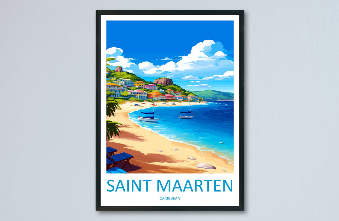 Saint Maarten Travel Print Wall Art Saint Maarten Wall Hanging Home Décor Saint Maarten Gift Art Lovers Wall Art Caribbean Travel Print