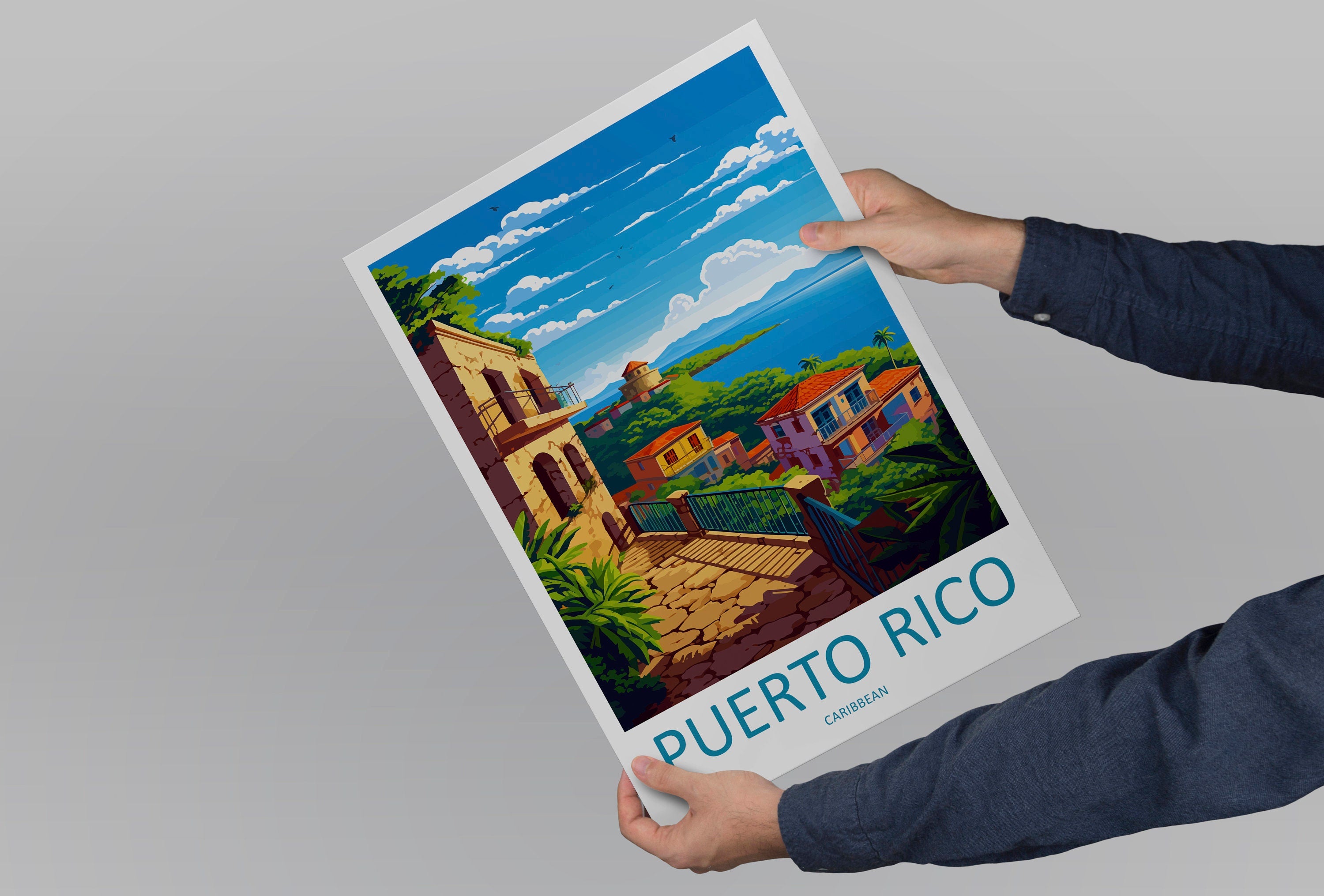 Puerto Rico Travel Print Wall Art Puerto Rico Wall Hanging Home Décor Puerto Rico Gift Art Lovers Wall Art Caribbean Travel Print Poster