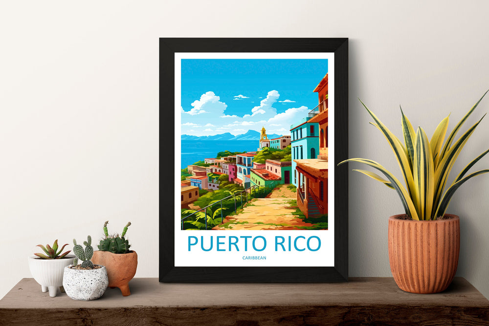 Puerto Rico Travel Print Wall Art Puerto Rico Wall Hanging Home Décor Puerto Rico Gift Art Lovers Wall Art Caribbean Travel Print Poster