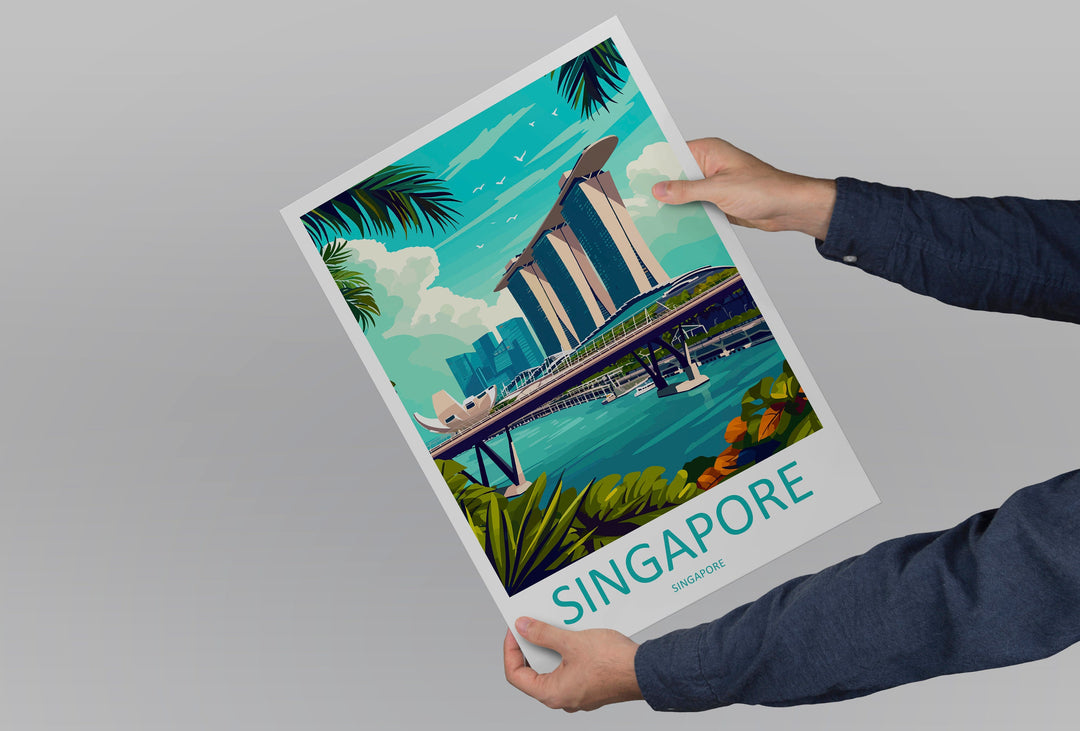 Marina Bay Sands Travel Print Wall Art Marina Bay Sands Wall Hanging Home Decoration Marina Bay Sands Gift Art Lovers Wall Art Singapore
