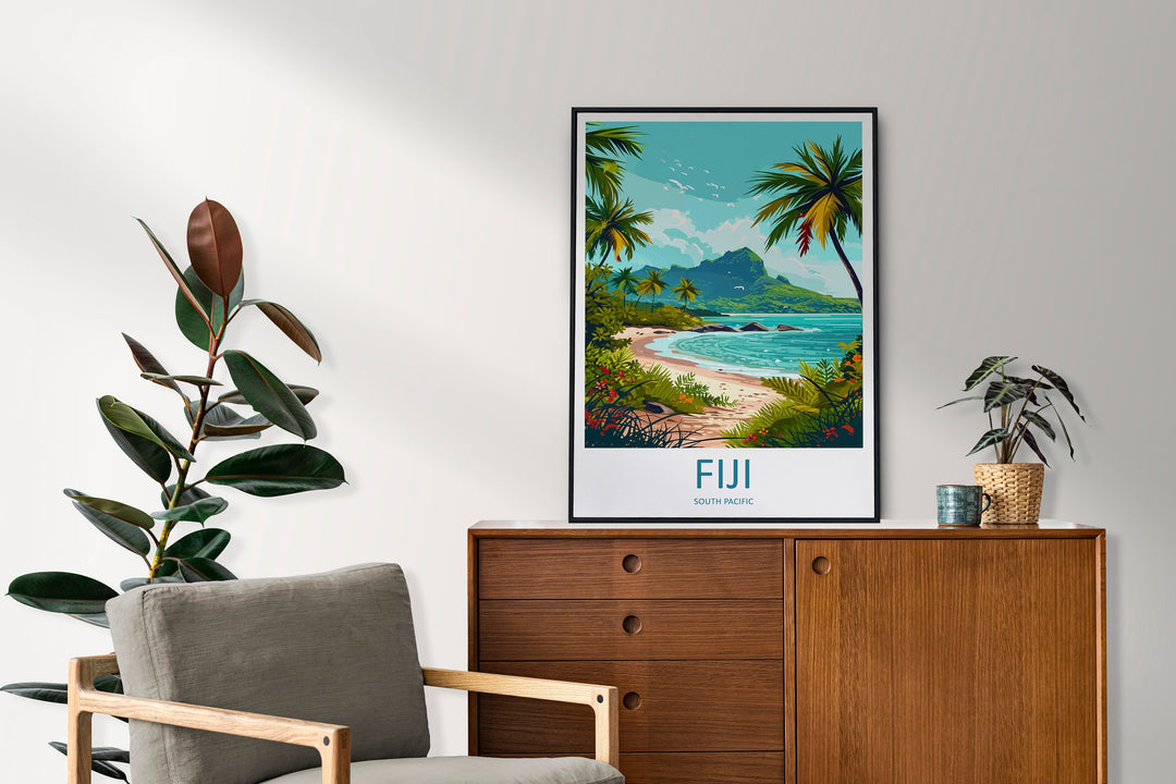 Fiji Travel Print Wall Art Fiji Wall Hanging Home Décor Fiji Gift Art Lovers Hawaii Art Lover Gift Print Artwork South Pacific