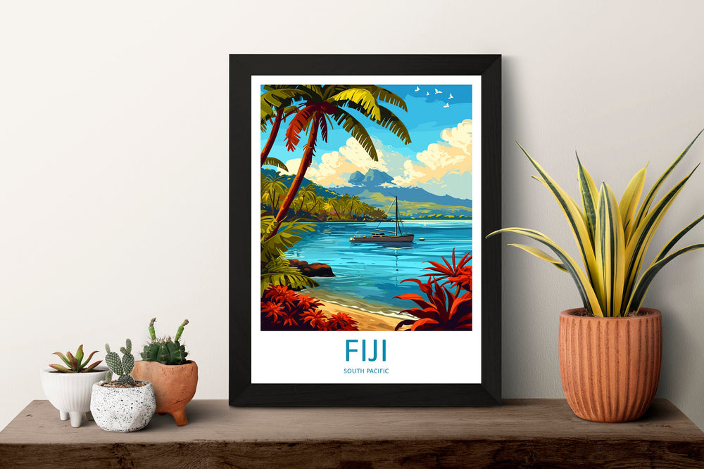 Fiji Travel Print Wall Art Fiji Wall Hanging Home Décor Fiji Gift Art Lovers Hawaii Art Lover Gift Print Artwork South Pacific