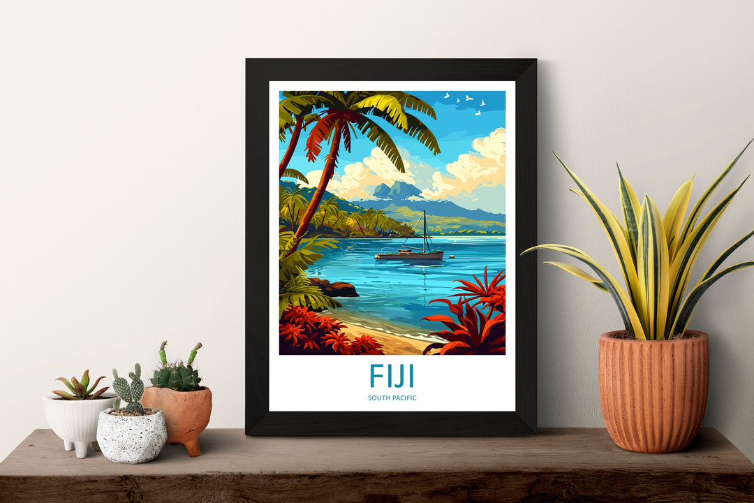 Fiji Travel Print Wall Art Fiji Wall Hanging Home Décor Fiji Gift Art Lovers Hawaii Art Lover Gift Print Artwork South Pacific