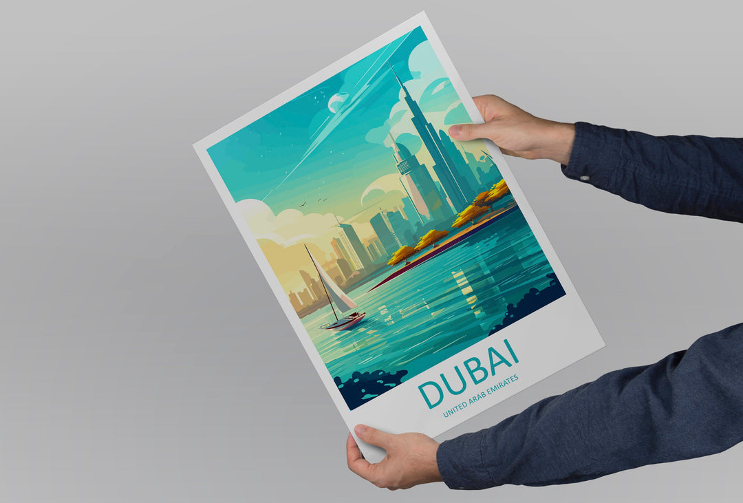 Dubai Travel Print Wall Art Dubai Wall Hanging Home Décor Dubai Gift Art Lovers Wall Art United States Emirates Travel Print Dubai Wall Art
