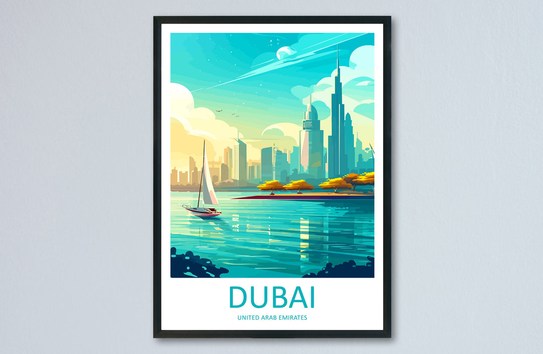 Dubai Travel Print Wall Art Dubai Wall Hanging Home Décor Dubai Gift Art Lovers Wall Art United States Emirates Travel Print Dubai Wall Art