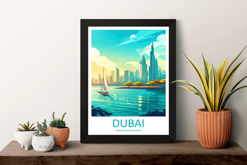 Dubai Travel Print Wall Art Dubai Wall Hanging Home Décor Dubai Gift Art Lovers Wall Art United States Emirates Travel Print Dubai Wall Art