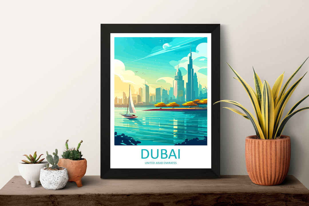 Dubai Travel Print Wall Art Dubai Wall Hanging Home Décor Dubai Gift Art Lovers Wall Art United States Emirates Travel Print Dubai Wall Art