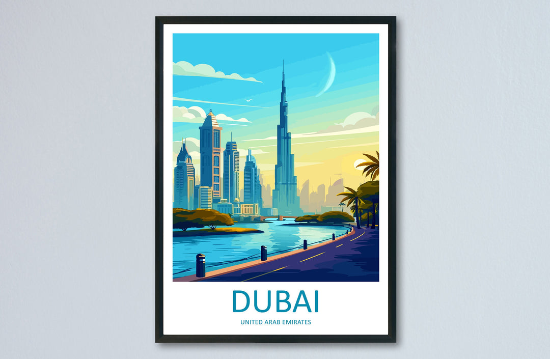Dubai Travel Print Wall Art Dubai Wall Hanging Home Décor Dubai Gift Art Lovers Wall Art United States Emirates Travel Print Dubai Wall Art