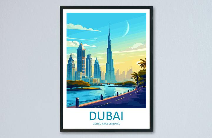 Dubai Travel Print Wall Art Dubai Wall Hanging Home Décor Dubai Gift Art Lovers Wall Art United States Emirates Travel Print Dubai Wall Art