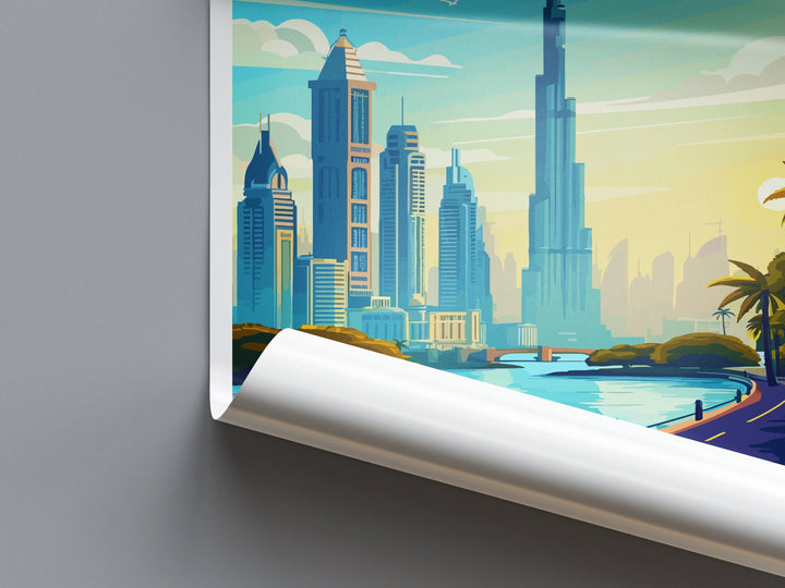 Dubai Travel Print Wall Art Dubai Wall Hanging Home Décor Dubai Gift Art Lovers Wall Art United States Emirates Travel Print Dubai Wall Art